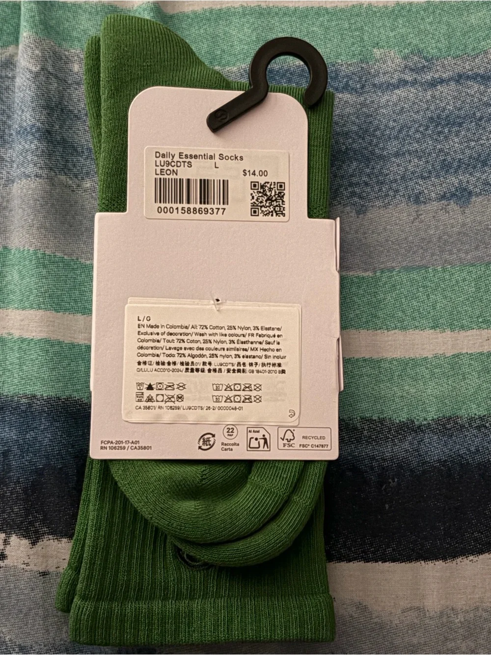 lululemon athletica Unisex Daily Essential Crew Socks - Green